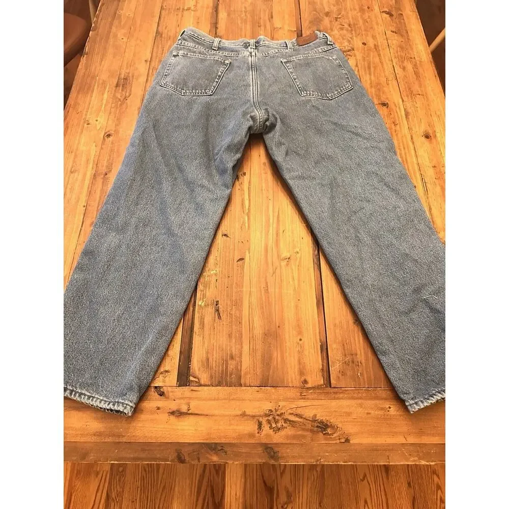 LL Bean Fleece Lined Men’s Relaxed Fit Jeans Size 36 X 29 Hike Fish Outdoors